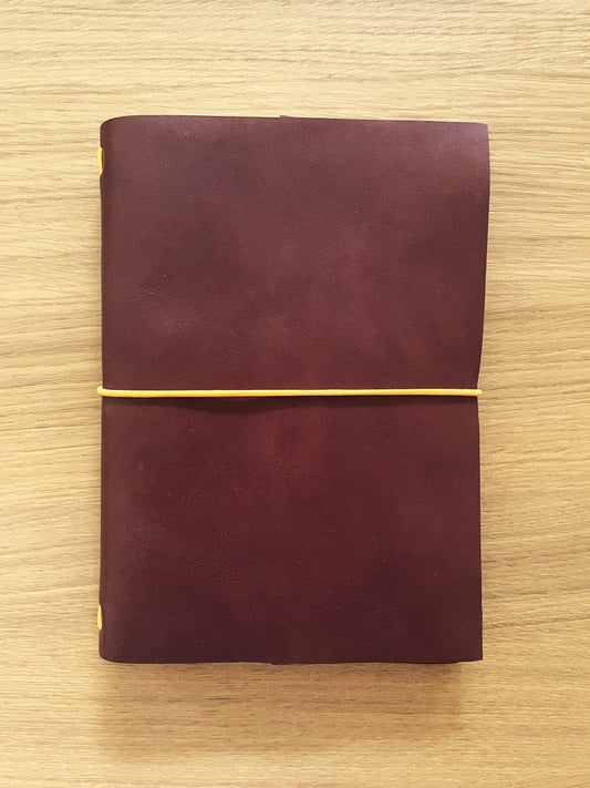 COVEN Leather Travel Journal in Burgundy Brown